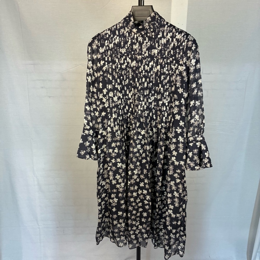 Dorothee Shumacher Floral Logo Smocked Midi Dress M